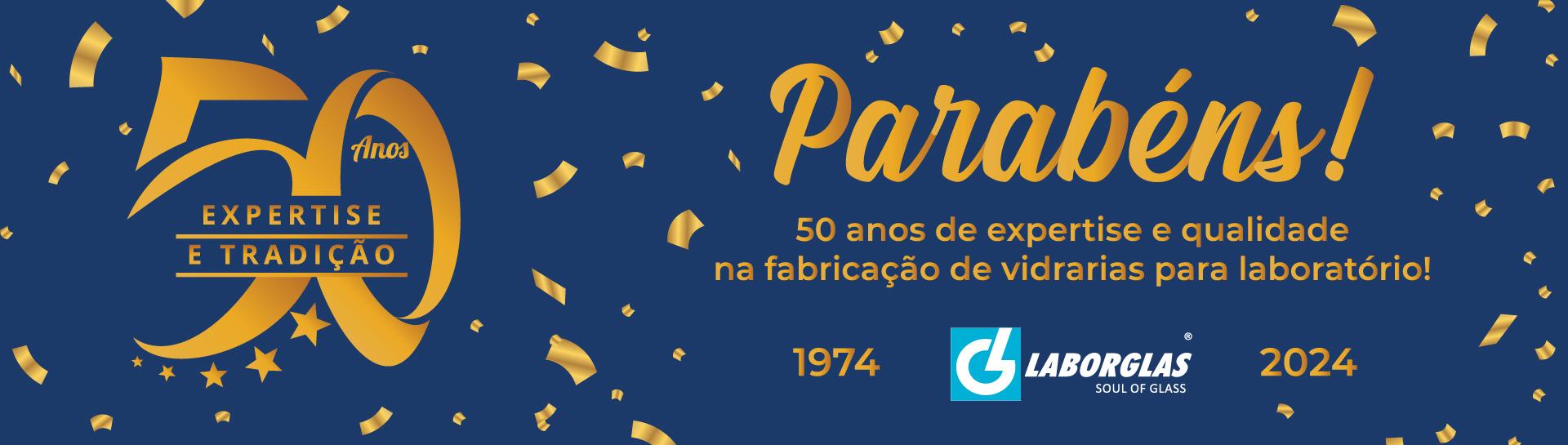 50 anos -  Laborglas é uma empresa brasileira com atuação no mercado de vidrariarias, acessórios e equipamentos para laboratórios.