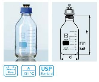 Duran H PLC Bottle with DIN Thread, GL 45