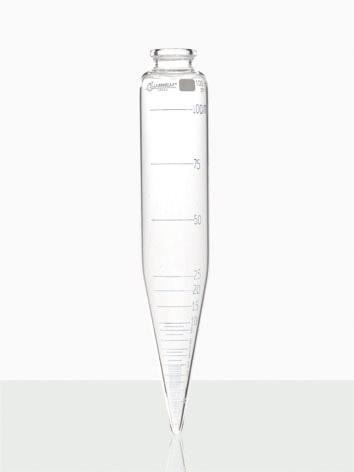 Tubo de Centrífuga Cônico Graduação de 100 ml, Calibrado a 20ºC, conforme ASTM D 91, D 96 ou D 128