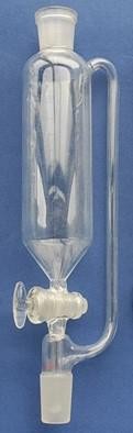 Funil de adição com equalizador, torneira de vidro e rolha de polipropileno